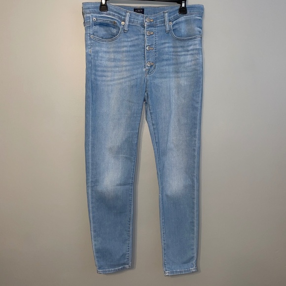 EUC J. Crew Factory High Rise Skinny Light Wash Button Fly Jeans Size 30 - Picture 2 of 10